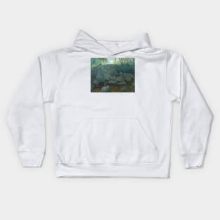 Woodland Rocks by Julian Alden Weir Kids Hoodie